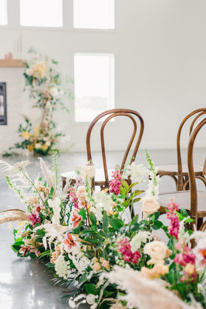 wedding aisle floral design